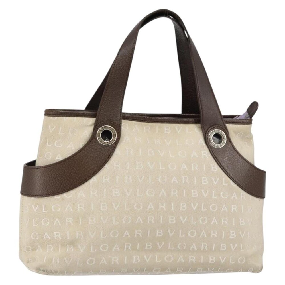 Bvlgari Canvas Logo Mania Handbag Beige